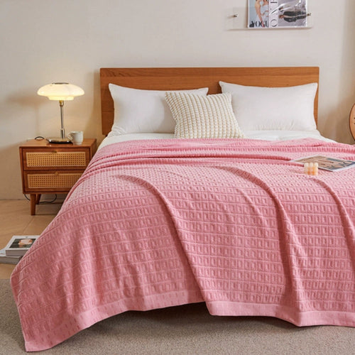 Breeze Waffle Cotton Summer Bedspread - Throw Blanket
