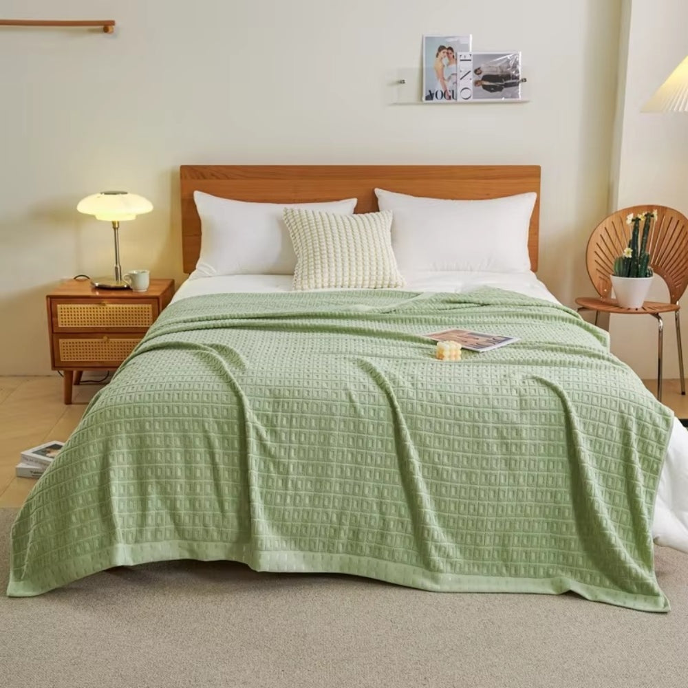Breeze Waffle Cotton Summer Bedspread - Throw Blanket