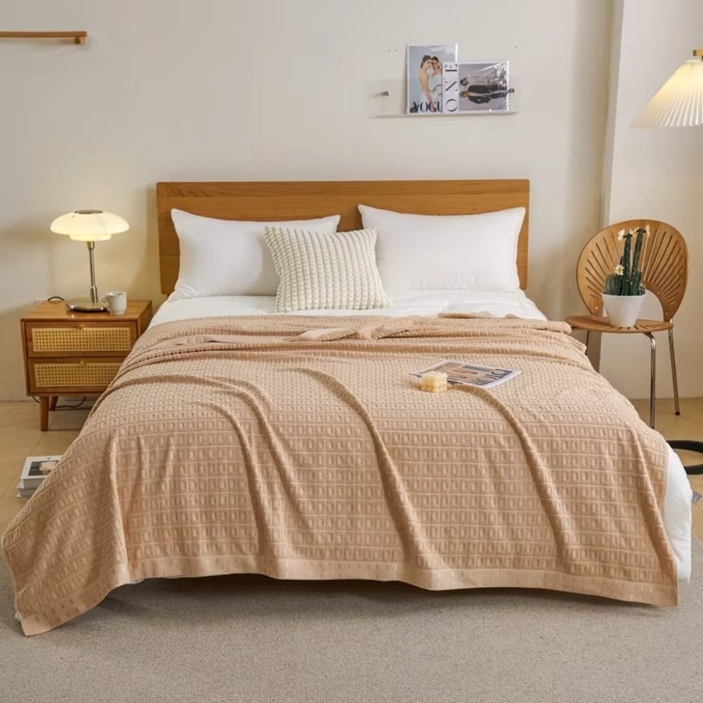 Breeze Waffle Cotton Summer Bedspread - Throw Blanket
