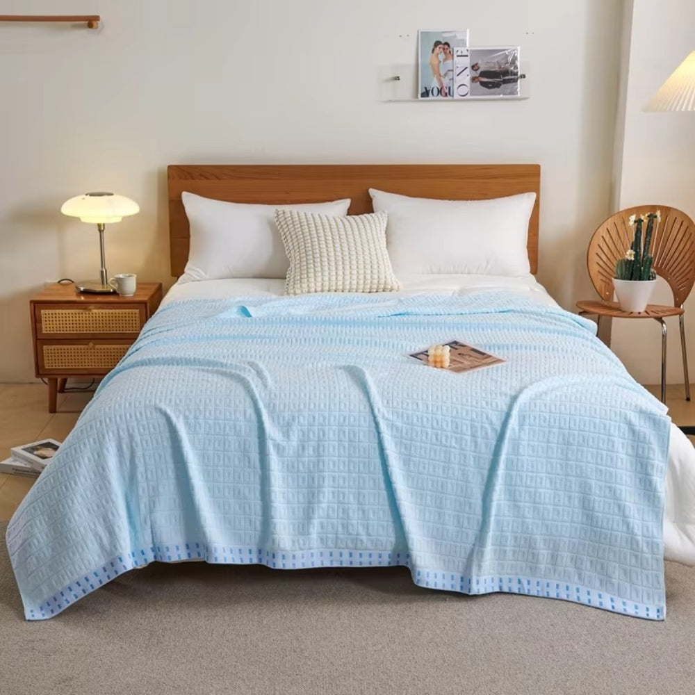 Breeze Waffle Cotton Summer Bedspread - Throw Blanket