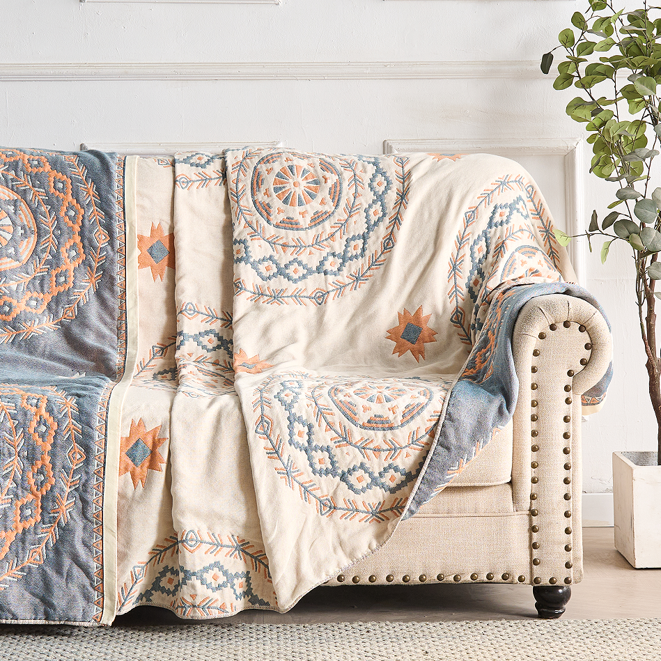 Boho Cotton Throw Blanket - Mandala Bedspread & Sofa Throw