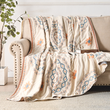 Boho Cotton Throw Blanket - Mandala Bedspread & Sofa Throw