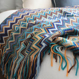 Glad Striped Throw Blanket with Tassels - Sofa Throw