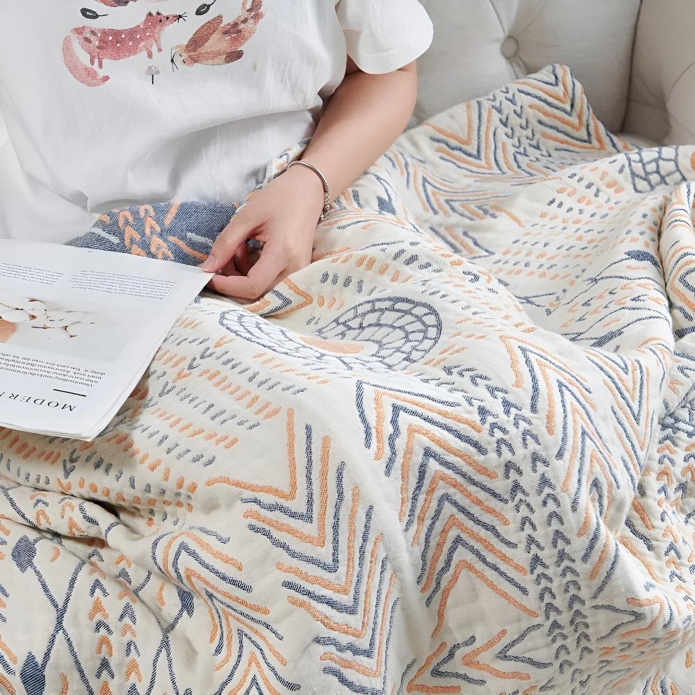 Reversible Cotton Throw Blanket - Sofa Cover & Bedspread