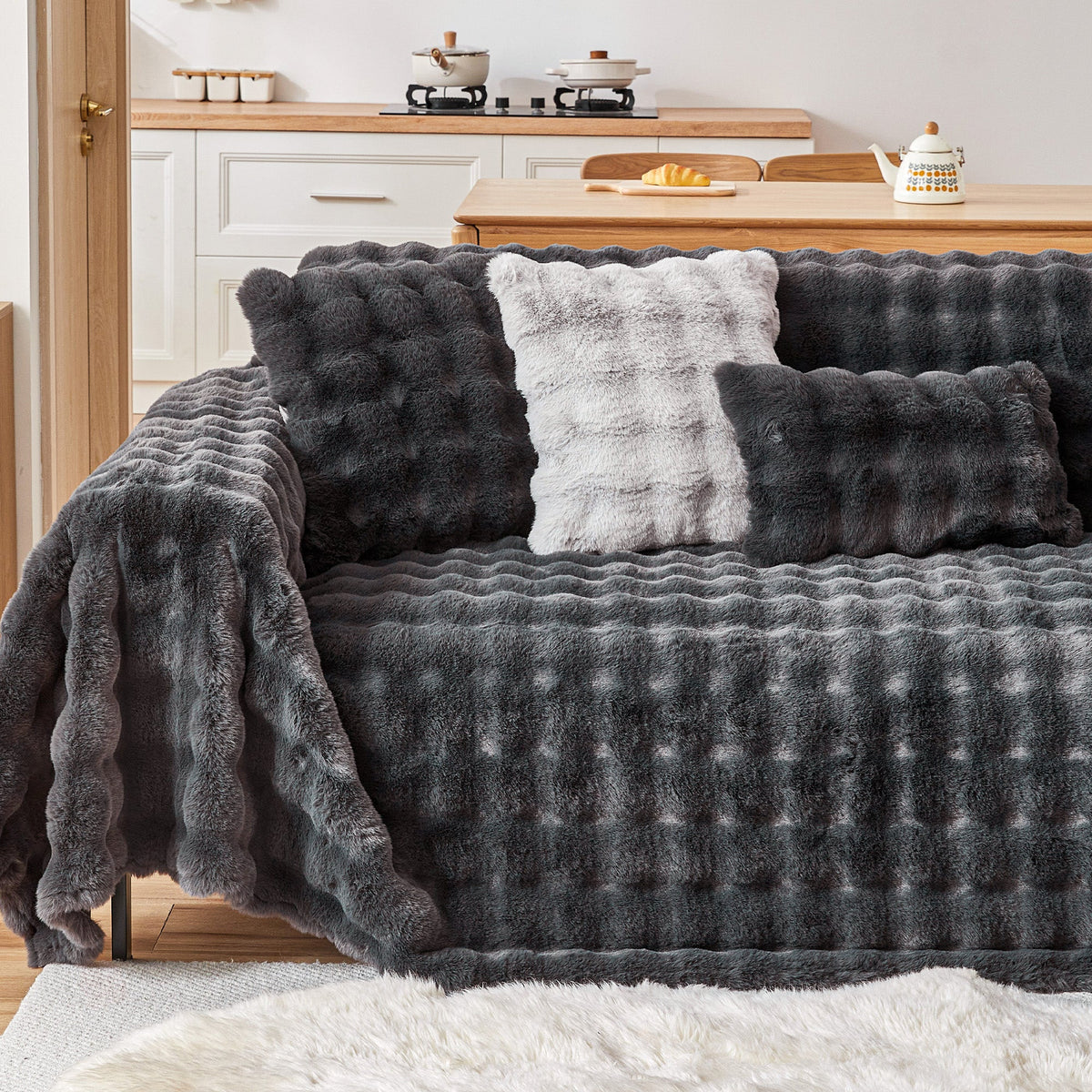CloudFur Cushion Cover - Faux Fur Throw Pillow Cover 45cm