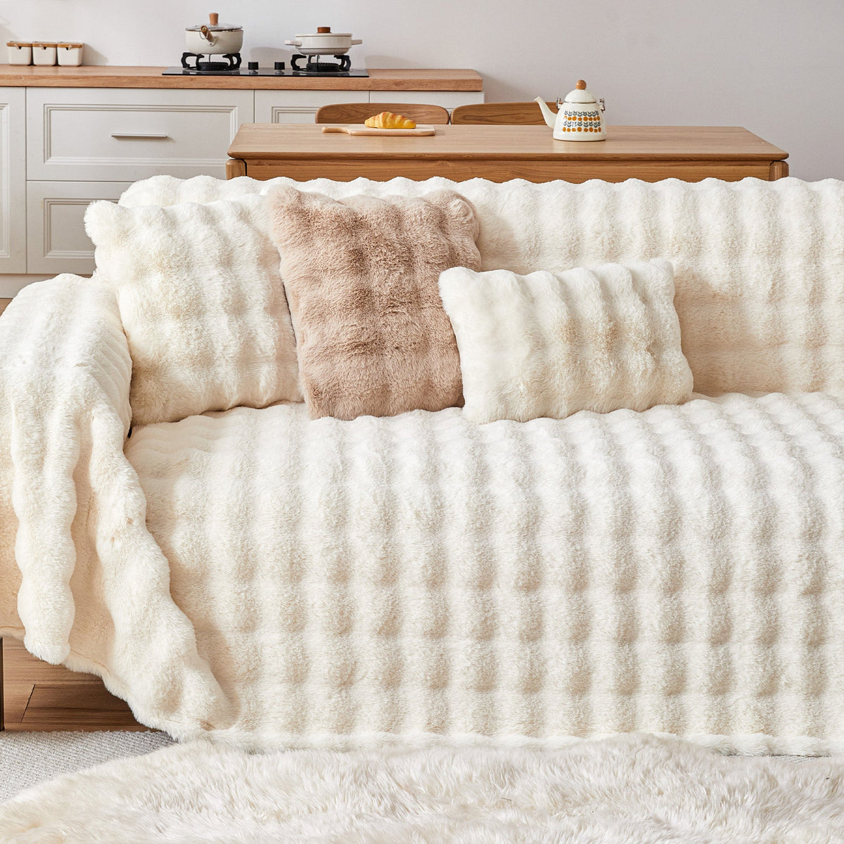 CloudFur Cushion Cover - Faux Fur Throw Pillow Cover 45cm