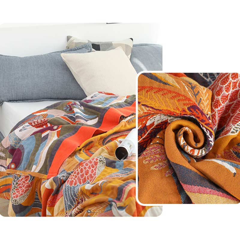 Tukan Reversible Cotton Quilt - Toucan Print Kids Bedspread