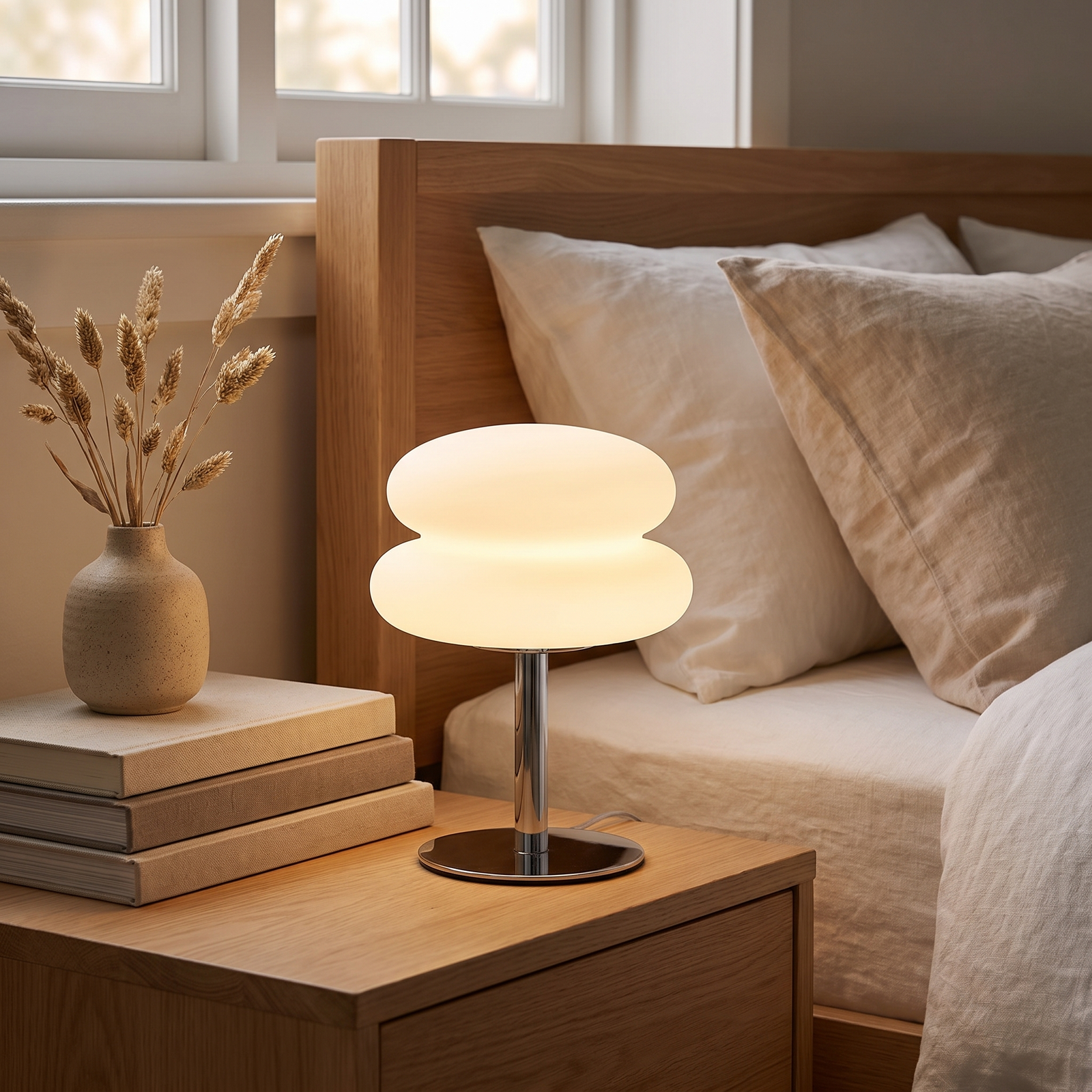 A warm glow by the bed