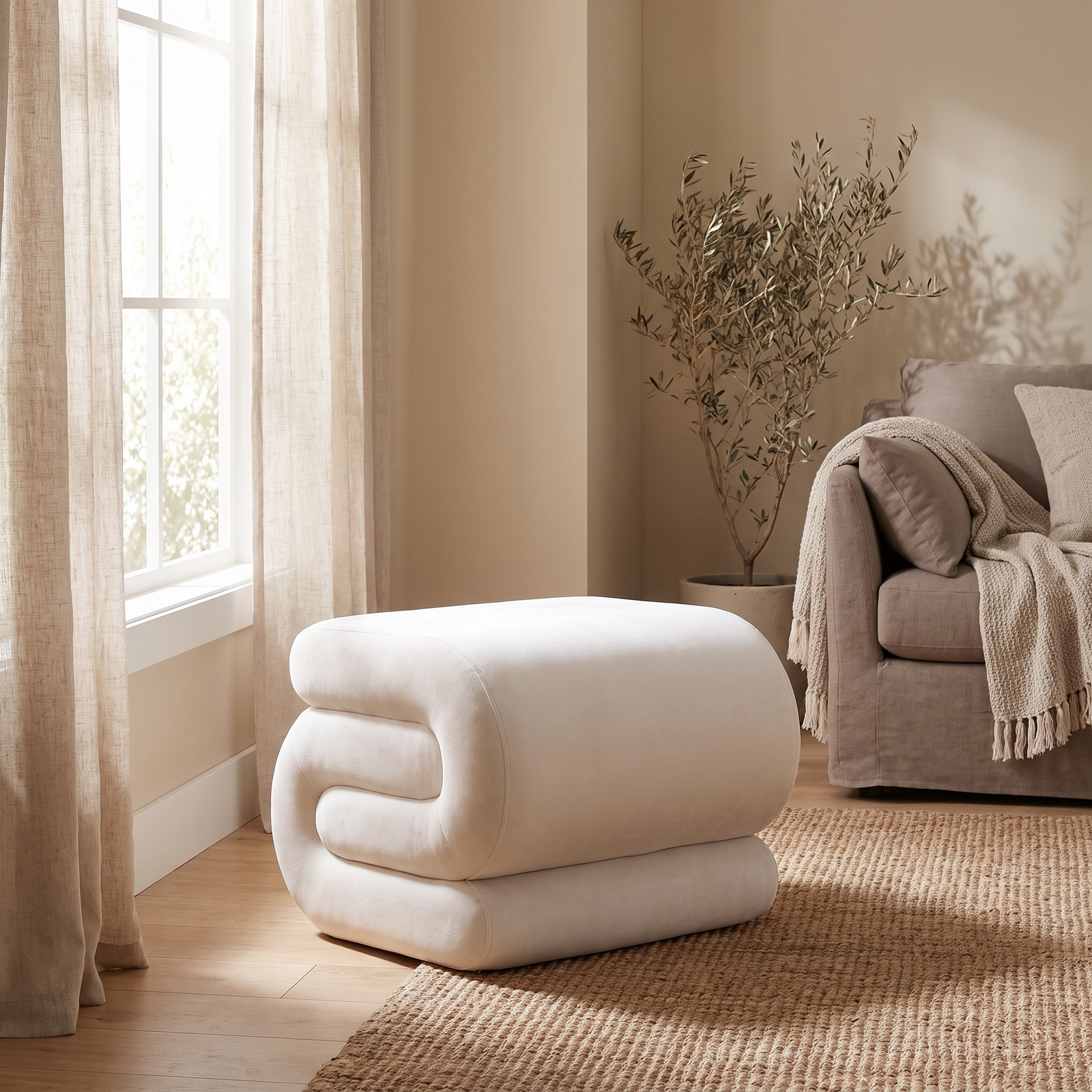 A soft sculptural accent