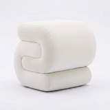 Halden S-Curve Velvet Ottoman on white background