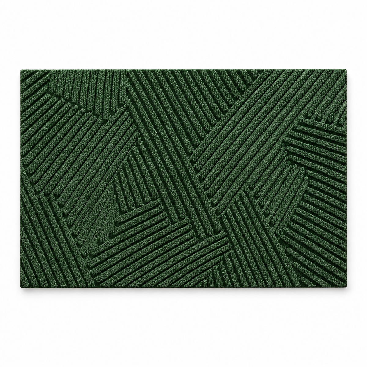 Non-slip door mat in green on white background
