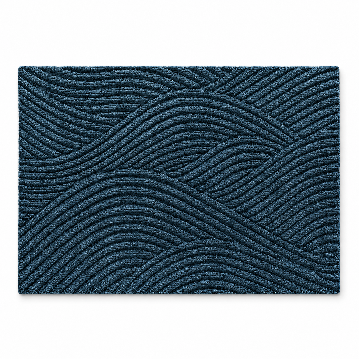 Non-slip door mat in blue on white background
