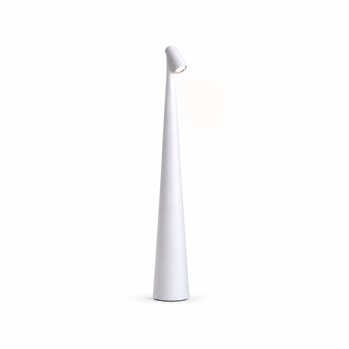Aften cordless LED table lamp in white on white background