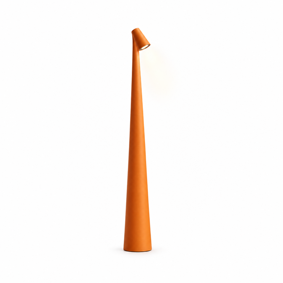 Aften cordless LED table lamp in orange on white background