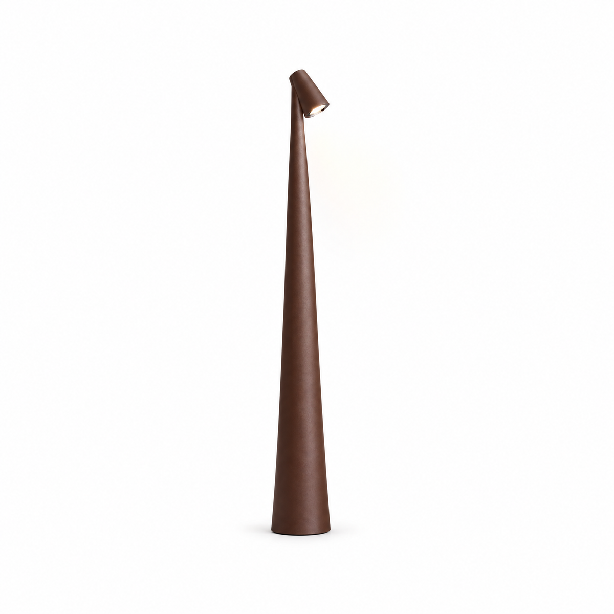 Aften cordless LED table lamp in brown on white background