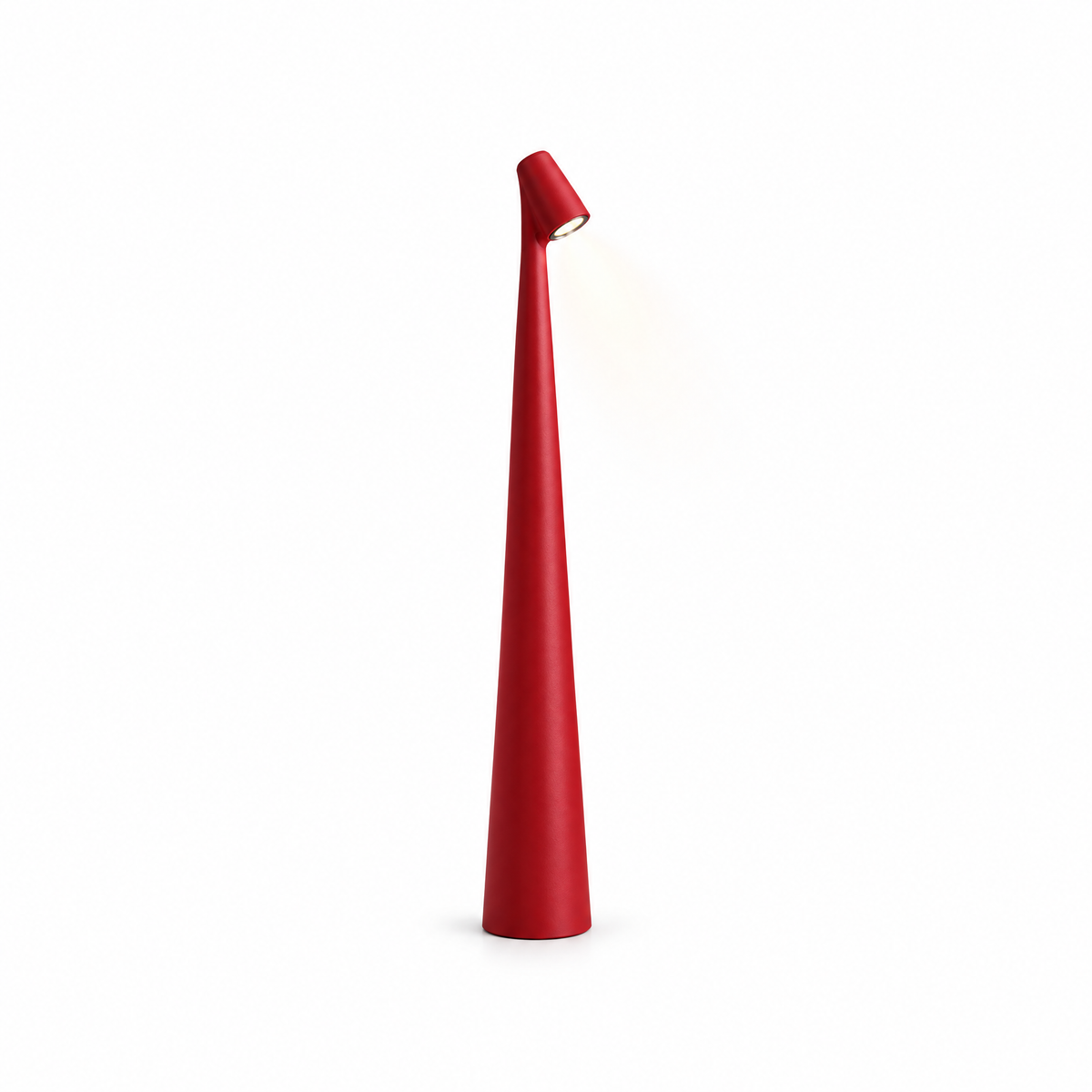 Aften cordless LED table lamp in red on white background