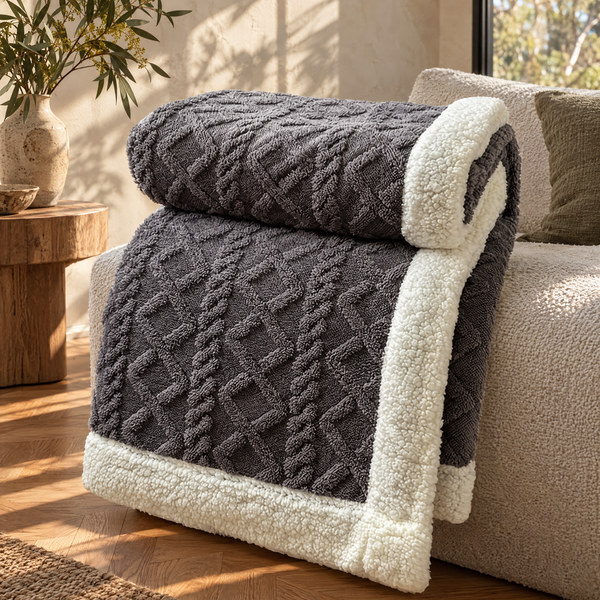Sherpa Fleece Blanket in a Sydney living room