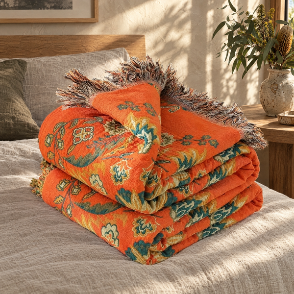 Cotton gauze throw blanket in a Sydney home