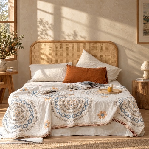 Boho Cotton Throw Blanket in a Sydney home