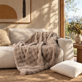 Faux fur throw in a Sydney home