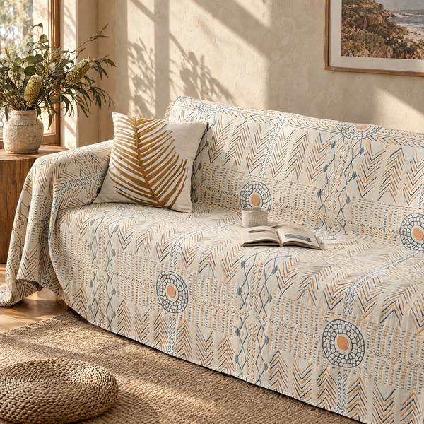 Reversible cotton throw in a Sydney home