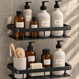 Drill-free shower caddy shelf close-up v2