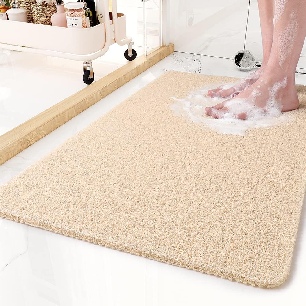 Non-Slip Shower Mat - Quick Drain, Washable, Cut to Size
