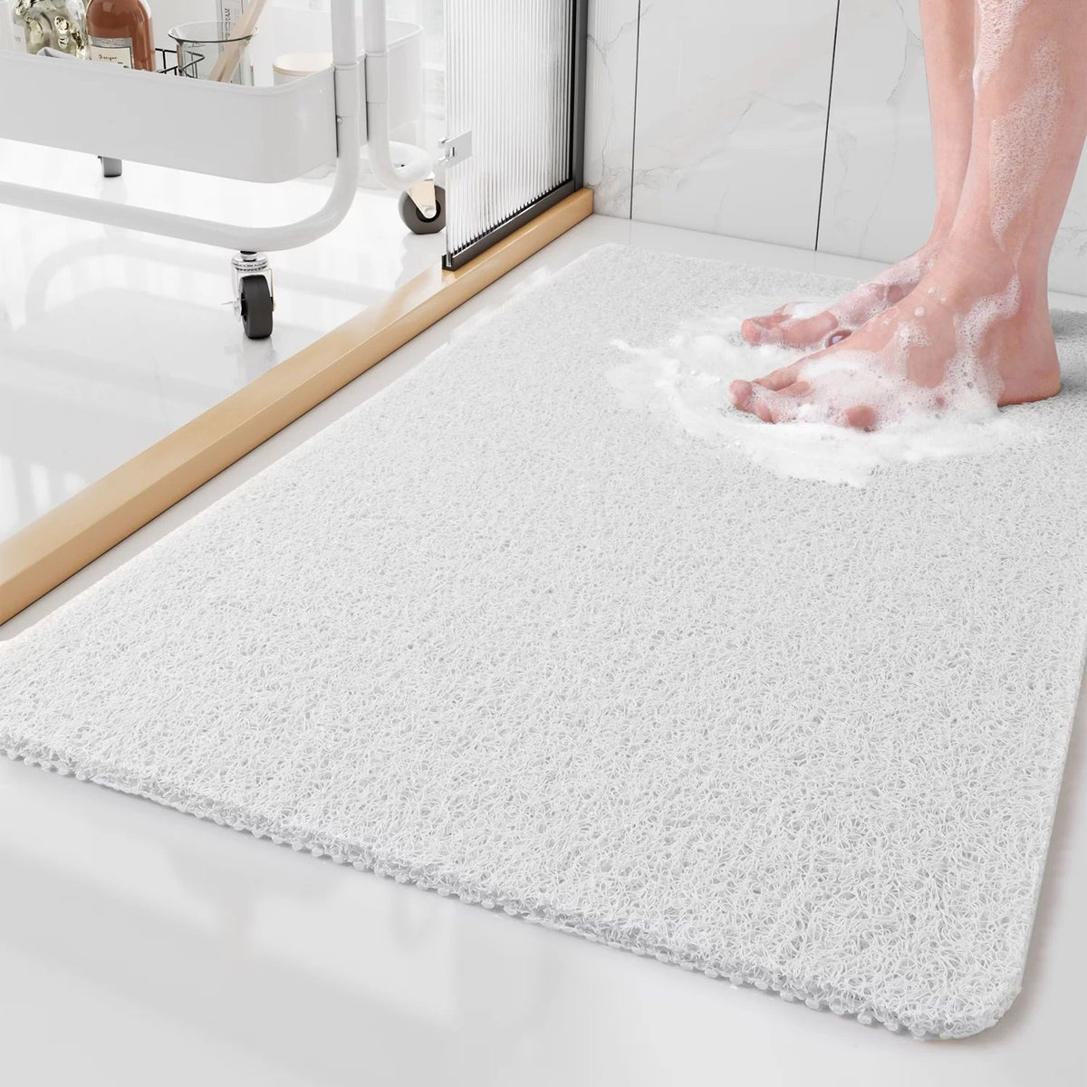 Non-Slip Shower Mat - Quick Drain, Washable, Cut to Size
