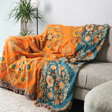 Cotton Gauze Throw Blanket - Floral Boho Bedspread