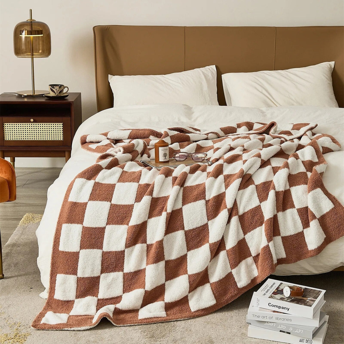 Ruta Checkered Plaid Blanket - Sofa & Bed Throw