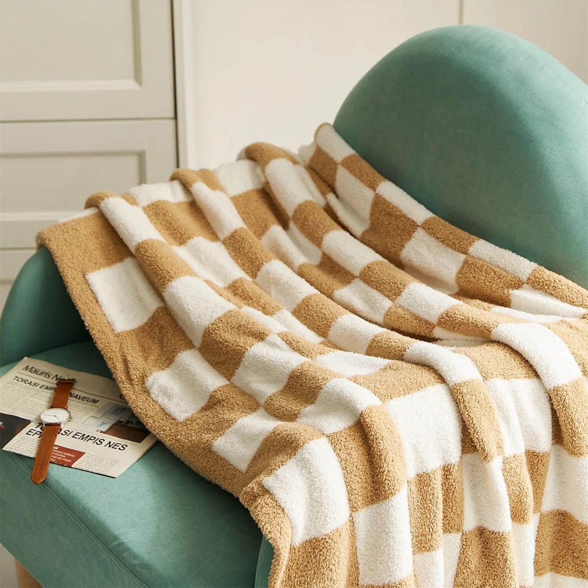 Ruta Checkered Plaid Blanket - Sofa & Bed Throw
