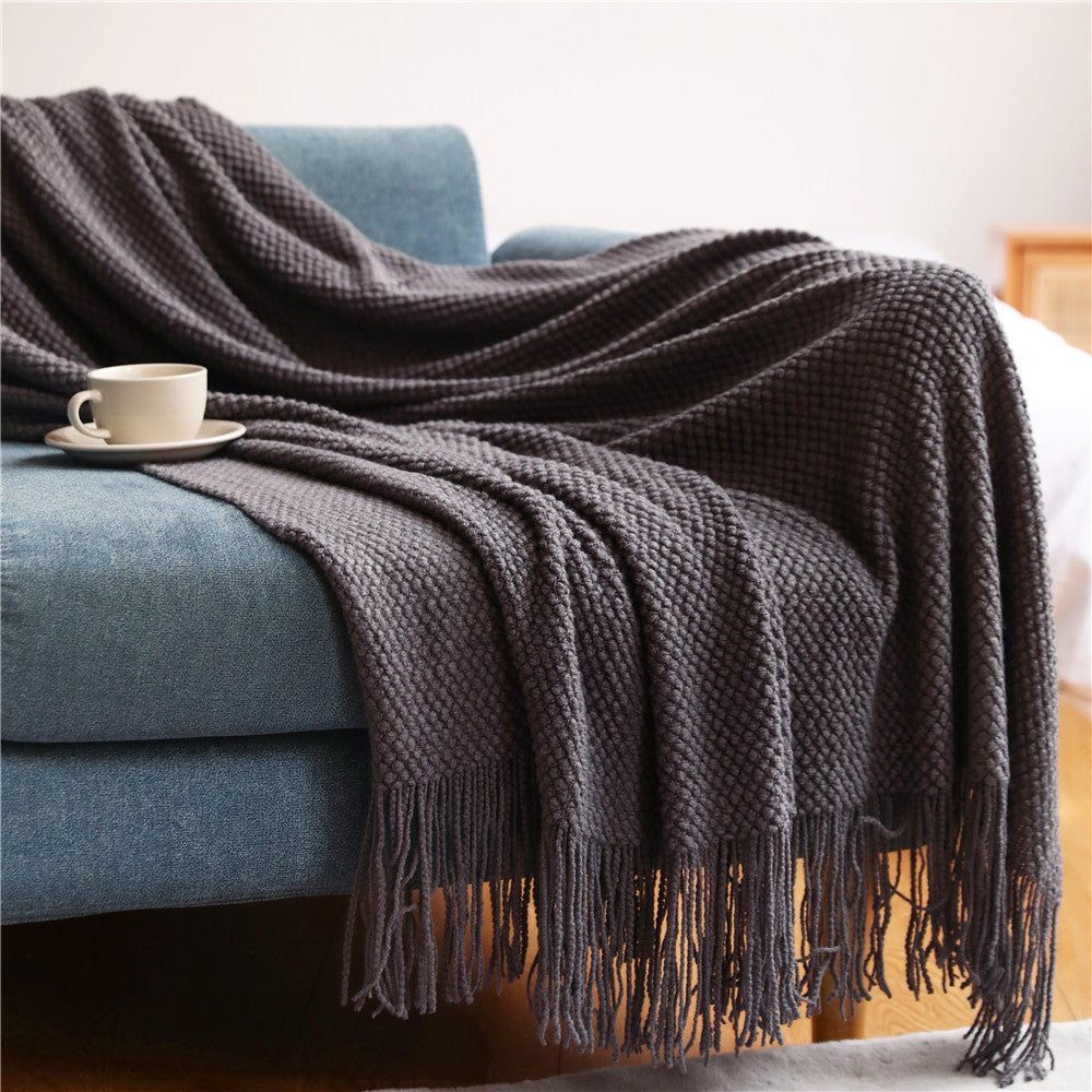 Strik Knitted Throw Blanket - Sofa & Bed Blanket