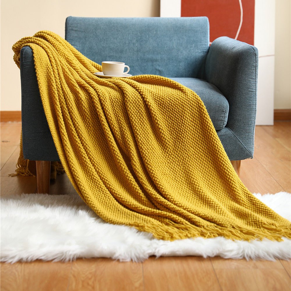 Strik Knitted Throw Blanket - Sofa & Bed Blanket