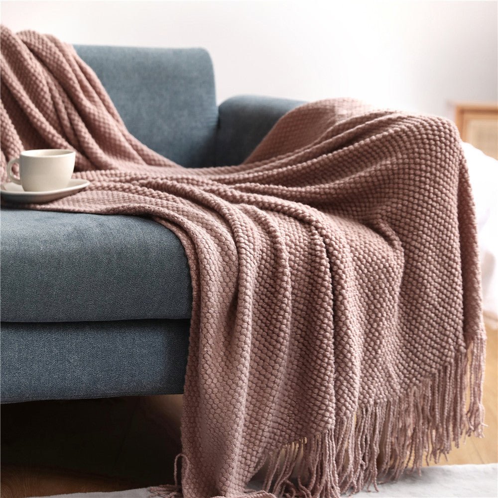 Strik Knitted Throw Blanket - Sofa & Bed Blanket
